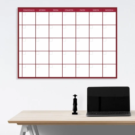 Weekly planner dry erase board 341 - Graphic design. Simple grid with fields for days of the week in white.