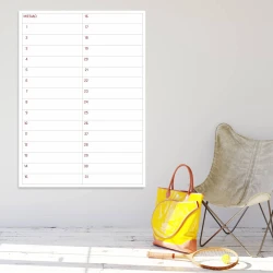 Dry-erase monthly planner 369 - Styled in a bright room with neutral walls and minimalist furniture.