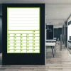 Monthly planner dry-erase board 372 - Office setup with light walls, wooden floor, and modern design.