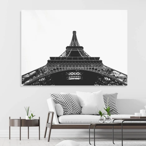 Eiffel Tower whiteboard 251 - Styled in a modern living room with light-colored walls and furniture in shades.