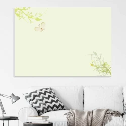 Dry-erase board 01X 044 butterfly - Living room setup with light-colored walls and gray sofa.