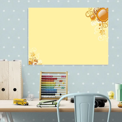 Dry-erase board 01X 050 abstract - Office setup with light-colored walls and wooden furniture accents.