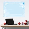 Dry-erase board 01X 053 winter - Graphic design with blue background, white snowflakes, and circles.