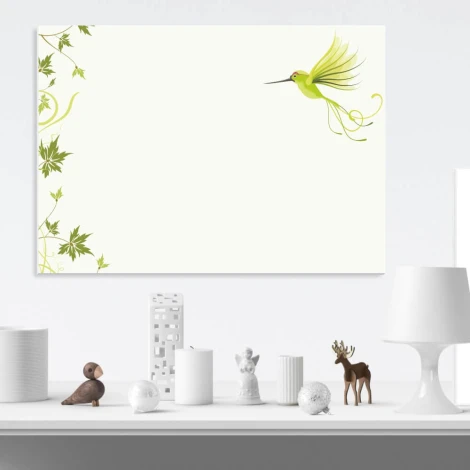 Dry-erase board 01X 063 Hummingbird - Features a graphic of a hummingbird in flight with leaves.