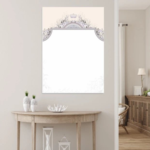 Whiteboard 01X 077 crown - Styled in a modern interior with light walls and minimalist furniture.