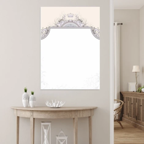 Whiteboard 01X 077 crown - Styled in a modern interior with light walls and minimalist furniture.