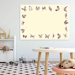 Dry-erase board 121 butterflies - Decorated in a children\'s room with light walls and a geometric carpet.