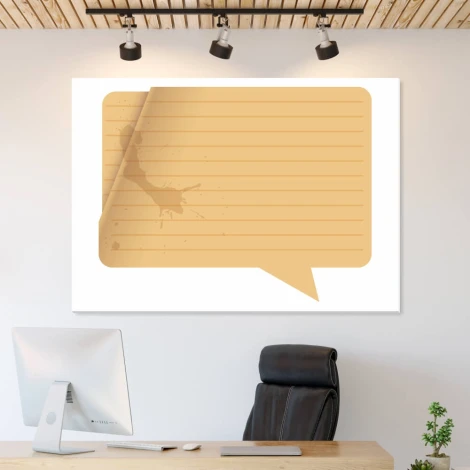 Whiteboard 143 paper smoke - Office setup with light walls and wooden finishes.