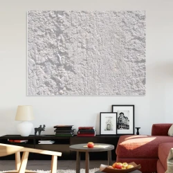 Dry-erase board 163 on the wall - Living room setup with light-colored walls and gray and red furniture.