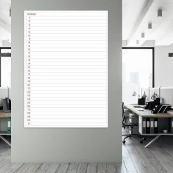 Monthly planner whiteboard 371 - Office setup with light-colored walls and modern furniture in shades.