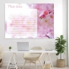 Cherry blossom dry-erase planner board 359 - Features pink cherry flowers on a light background.