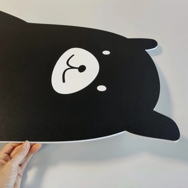 Chalkboard magnetic board bear 295 - Graphic design. Black bear with white facial details and ears.