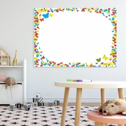 Dry-erase board 012 - Styled in a children\'s room with light-colored walls and a carpet featuring black stars.