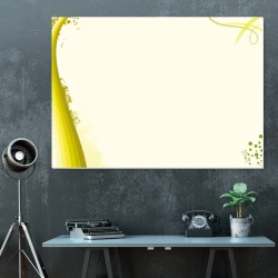Dry-erase board 01X 043 abstraction - Graphic design with a light background featuring green waves and dots.