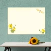 Dry-erase board 01X 060 flowers - Graphic design with yellow flowers and a butterfly on a light background.