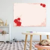 Dry-erase board 01X 062 roses - Decorated in a children\'s room with light-colored walls and a black carpet.