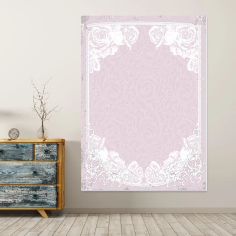 Dry-erase board 01X 075 roses - Styled in a room with light walls and rustic wooden furniture.