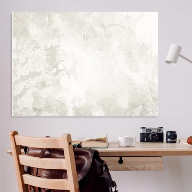 Dry-erase board 01X 079 floral - Graphic design in shades of gray with subtle, abstract patterns.