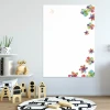 Dry-erase board 01X 082 with colorful flowers - Modern office setup with light-colored walls and minimalist design.