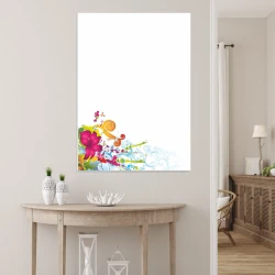 Dry-erase board 01X 102 butterflies - Colorful butterflies and flowers in various shapes on a white background.