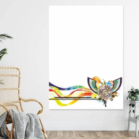 Dry-erase board 152 music - Graphic design with colorful lines and shapes creating a dynamic pattern.