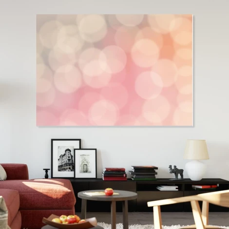 Dry-erase board 196 abstraction - Living room setup with light walls and furniture in shades of red and black.