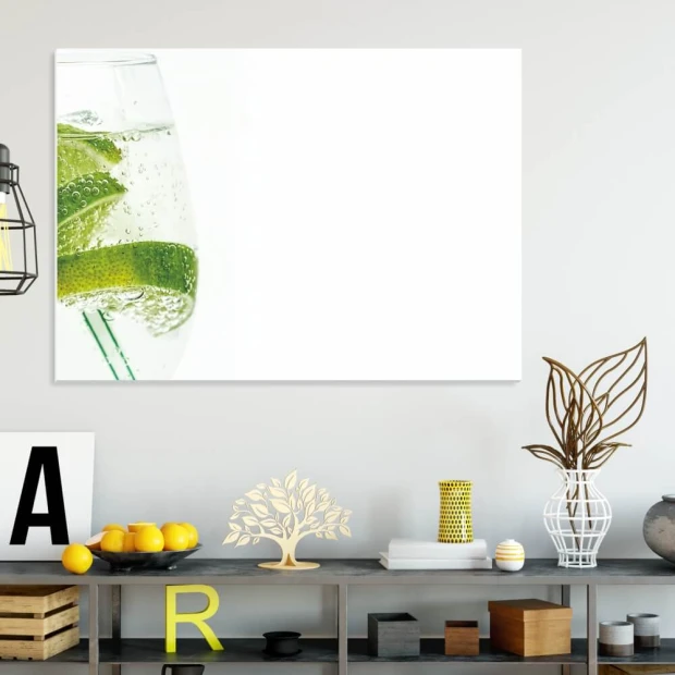 Lime green dry-erase board 214 - Modern office setup with light walls and minimalist furniture.
