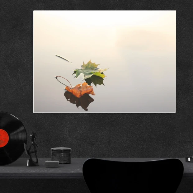 Dry-erase board 216 leaves - Office arrangement. Gray walls, minimalist furniture.