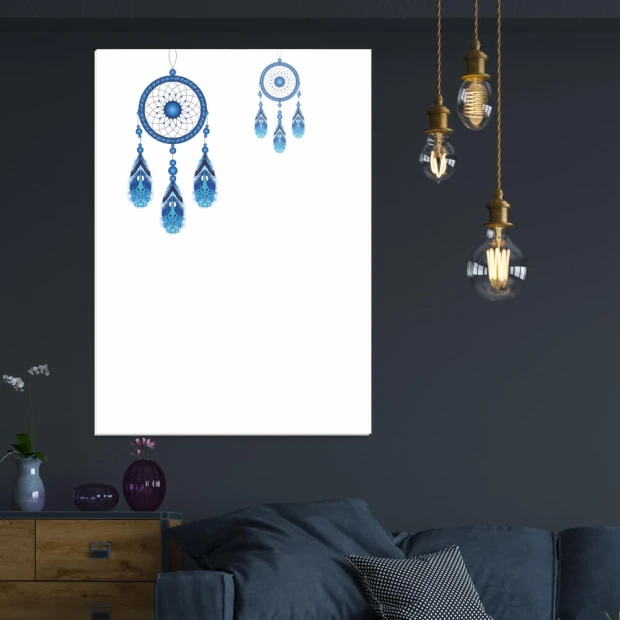 Dream catcher whiteboard 284 - Graphic design featuring two dream catchers in shades of blue.