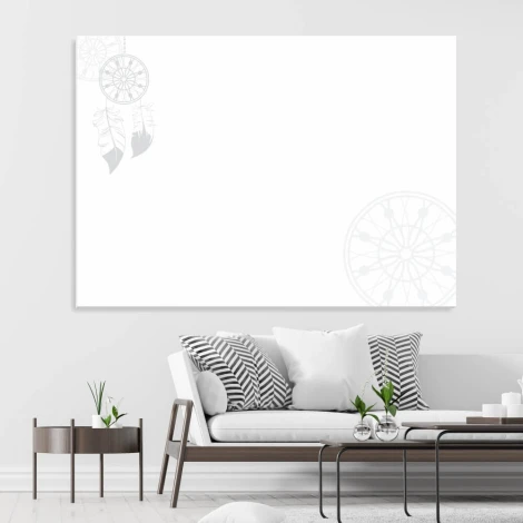 Dreamcatcher dry-erase board 286 - Styled in a modern living room with light-colored walls and minimalist furniture.