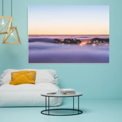 Dry-erase board city in the clouds 287 - Modern room setup with light-colored walls and minimalist design.