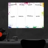 Weekly planner dry-erase board 418 - Simple design with days of the week and colorful splashes.