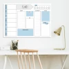 Dry-erase planner board 412 - Office setup with light-colored walls and modern furniture in neutral tones.
