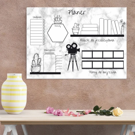 Weekly planner whiteboard 422 - Graphic design featuring various organizational elements.