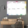 Weekly planner dry-erase board 417 - Office setup with gray-beige walls and light wood furniture.