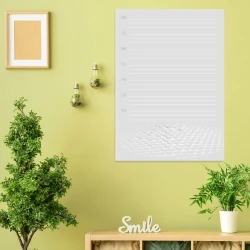 Weekly planner dry-erase board 425 - Office setup with light-colored walls and potted plants.