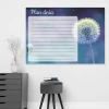 Dandelion dry-erase daily planner board - Modern office decor with light gray walls.