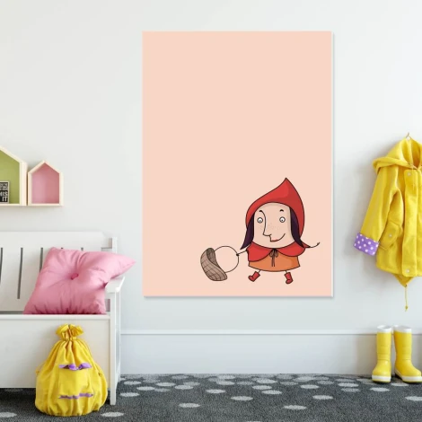 Dry-erase board for kids Little Red Riding Hood 465 - Graphic design featuring a girl in a red hood holding
