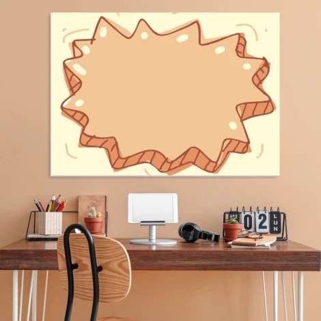 Dry-erase board 449 - Office setup with light walls, wooden desk, and minimalist accessories.