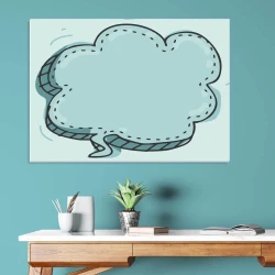 Dry-erase board Dymek 451 - Office setup with blue walls, simple furniture, and plants.