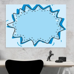 Dry-erase board Dymek 452 - Graphic design. Blue cloud-shaped outline with a dashed line.