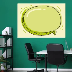 Dry-erase board Dymek 453 - Office setup with a green wall and modern black and white furniture.