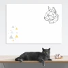 Dry-erase board cat 458 - Graphic design featuring a geometric cat outline and triangles.