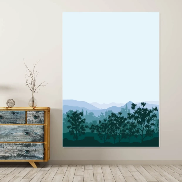 Landscape whiteboard 546 - Styled in a living room with light-colored walls and wooden furniture.