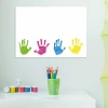 Handprint dry-erase board 336 - Graphic design. Five handprints in green and pink on a white background.