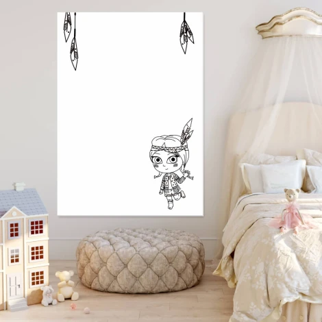 Dry-erase board for girls, 444 - Decorated in a child\'s room with light-colored walls and furniture.