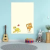 Dry-erase board for kids featuring cats, designed for a bright children\'s room with light walls and furniture.