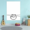 Dry-erase board for kids featuring a sloth, styled in a bright children\'s room with wooden flooring.