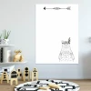 Dry-erase board for kids featuring a bear design. A black bear drawing with a feather on a white background.