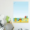 Dry-erase board for kids beach theme 568 - Decor in a child\'s room with light-colored walls and stylish furniture.